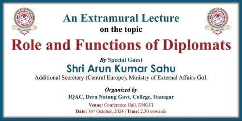 An Extramural Lecture on ‘Role and Functions of Diplomats